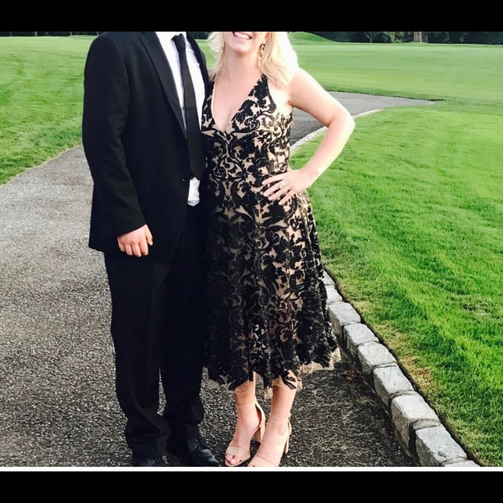 Dress the population nude and black dress